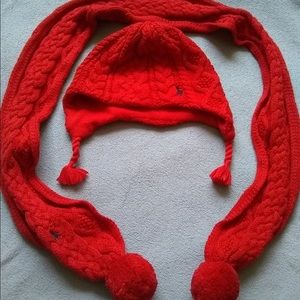 Ralph Lauren Infant Hat and Scarf Set